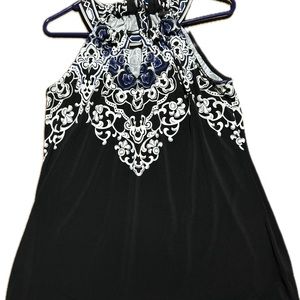 WHBM Jersey knit tank w tie in the back